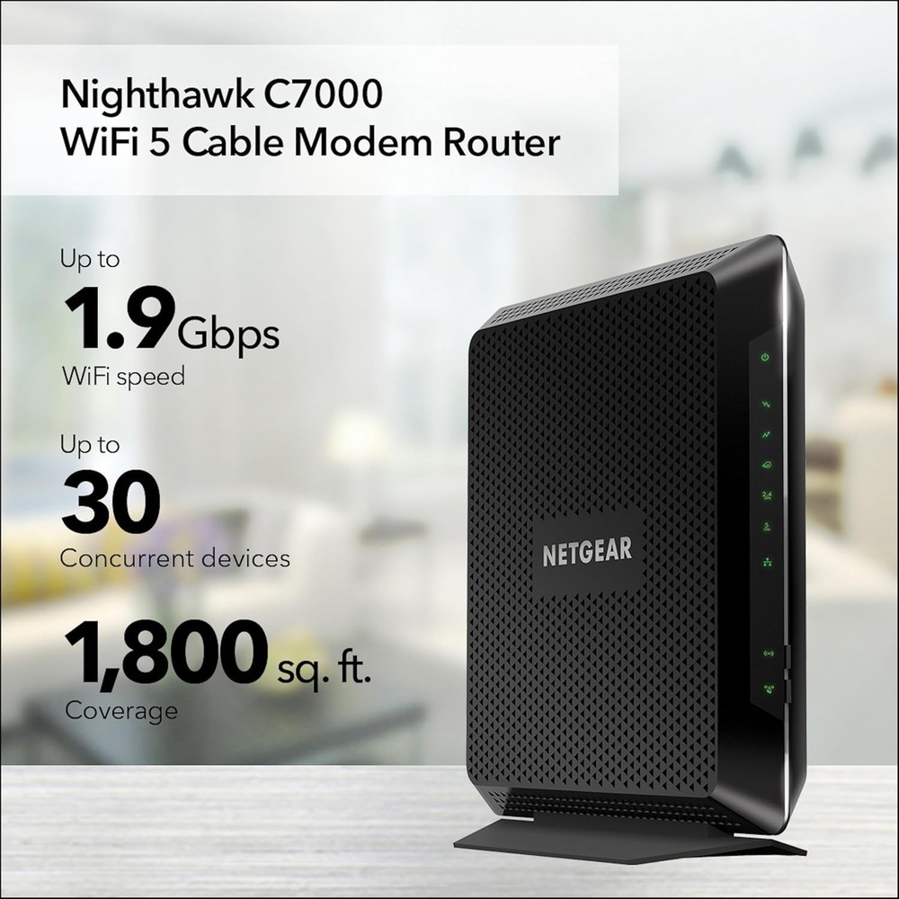 NETGEAR Nighthawk C7000 AC1900 DOCSIS 3.0 Cable Modem WiFi‎ Router Xfinity Cox - Picture 8 of 8